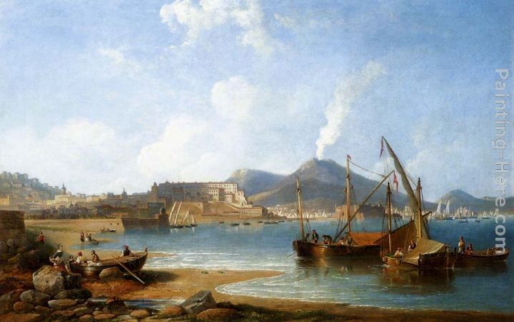 James Wilson Carmichael The Bay Of Naples With Vesuvius Beyond